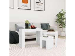 Vidaxl Mesas De Centro De Encastrar 3 Pcs Derivados De Madeira Branco