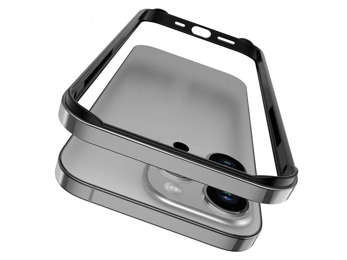 Capa Bumper Dual Prateado para iPhone 13 pro max VEANXIN Alumínio Cinzento