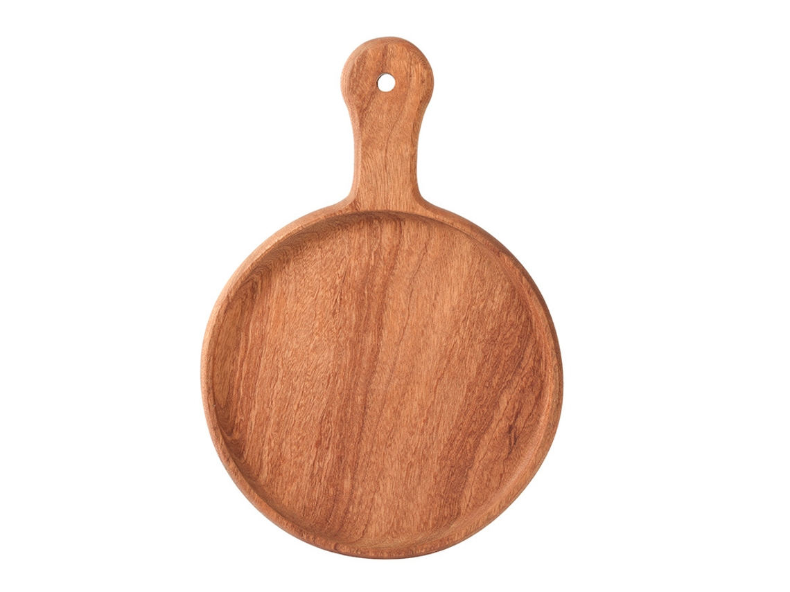 Tabuleiro de Pizzaria de Madeira de Teca, Tamanho Grande 35,5*25,5cm, Espessura 1,8cm ZSANFS
