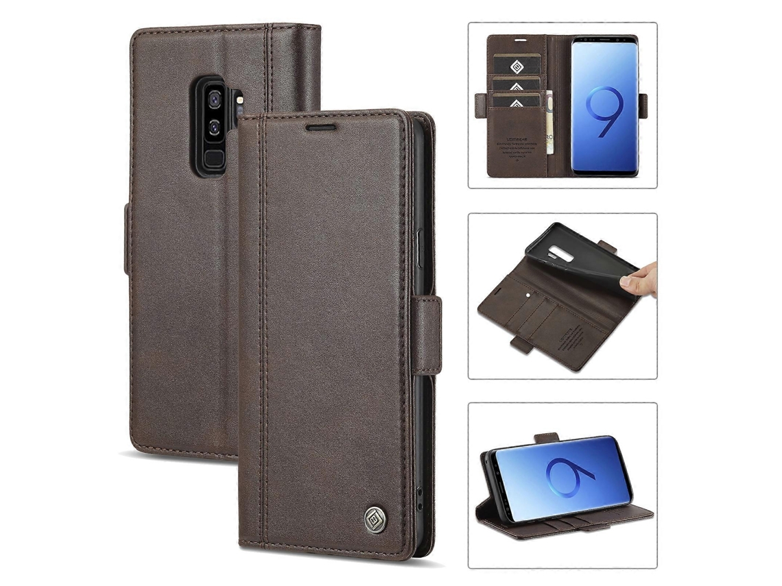 Capa De Couro Flip Horizontal Com Fecho Magnético Pu Tpu Para Samsung Galaxy S9 Lc.imeeke Com Suporte, Compartimentos Para Cartões E Carteira