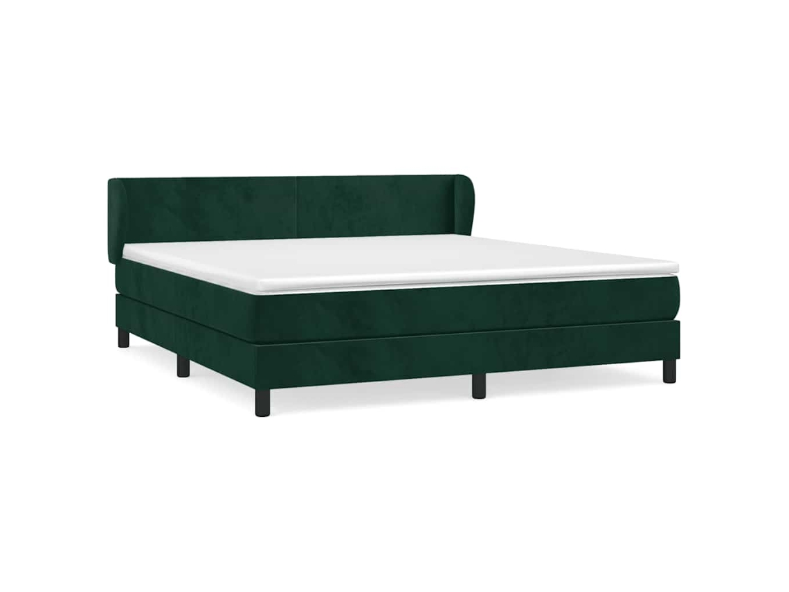 Cama com Molas/colchão 180x200 Cm Veludo Verde escuro MAISON EXCLUSIVE