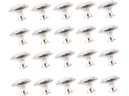 Conjunto De 20 Puxadores Aço Inoxidável Para Armários Com Furo Único, Cor Prata