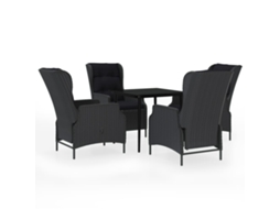 Maison Exclusive - 5 Pcs Conjunto De Jantar Para Jardim Cinzento-escuro