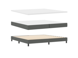 Conjunto 1 Cama Box Vidaxl Cinzento Tecido (200 X 200 Cm)