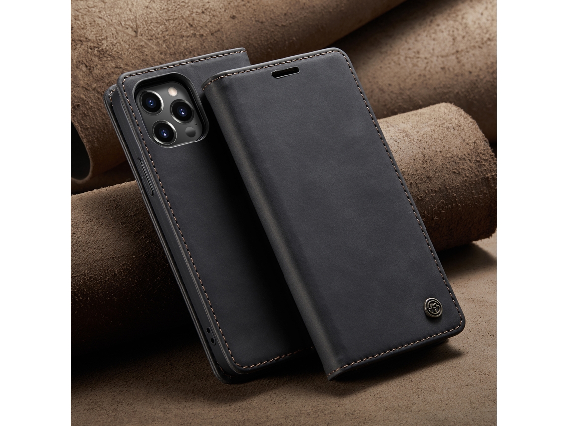 Capa De Couro Preta Compatível Com O Novo Iphone 17 Air
