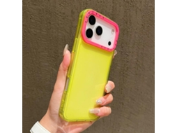 Capa Para Iphone 17 Pro Com Contraste De Cores E Moldura Transparente Em Tpu.