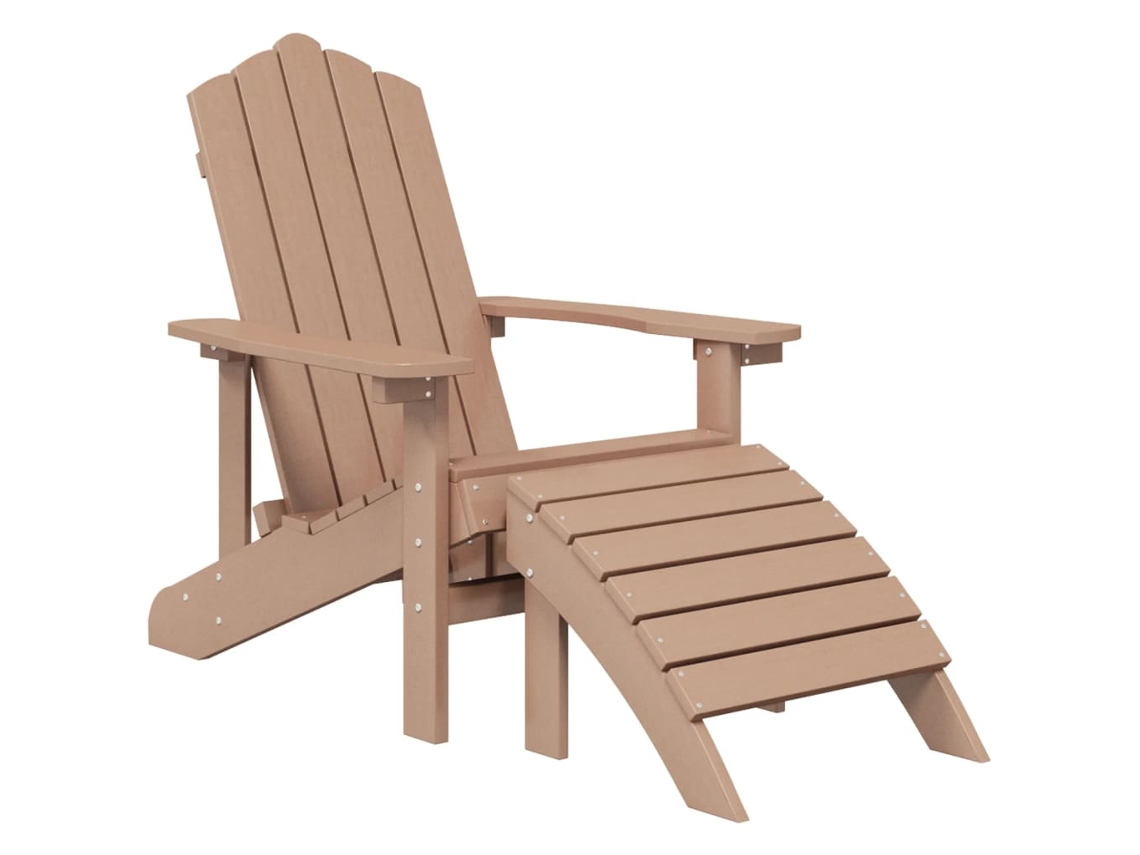 Maison Exclusive - Cadeira De Jardim Adirondack Com Apoio De Pés Pead Castanho