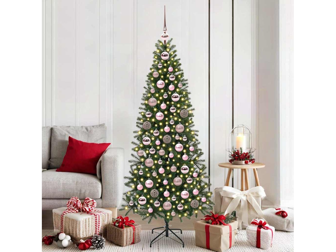 Vidaxl Conjunto De Bolas De Natal 120 Unid. 300 Led Branco Quente