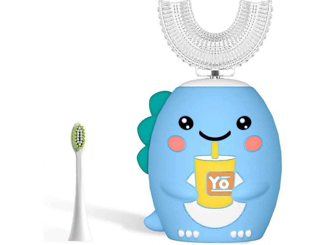 Escova de Dentes Elétrica Infantil em Formato U, Sônica Automática para Bebês, Desenho Animado Dinossauro. GOKOCO