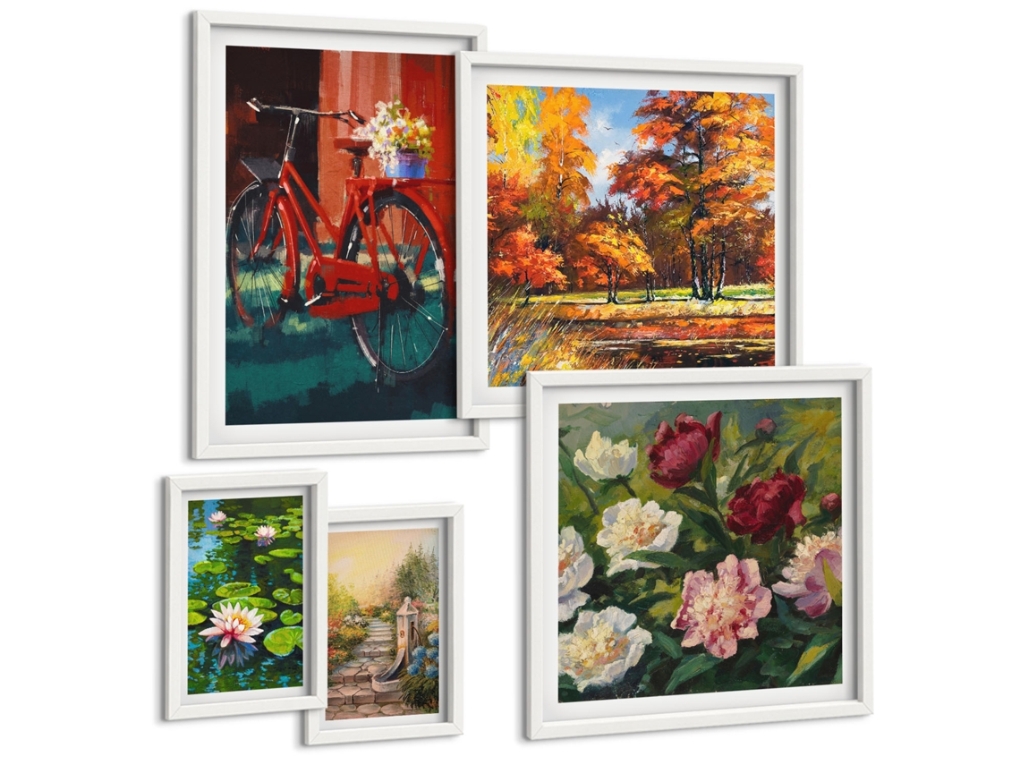 Quadros Decorativos Para Parede Fotos Da Nasa, Lua, Astronauta Moldura Branca Imagens Para Um Quarto Infantil Espelharte (conjunto De 5 Imagens)