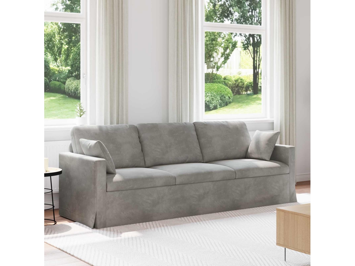 Vidaxl Sofá Cinzento-claro 228 X 78 X 80 Cm Veludo