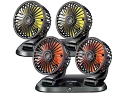 Ventilador De Carro 12v 24v, Ventilador Usb De Cabeça Dupla Para Carro, 2 Velocidades Ajustáveis, Resfriador Automático