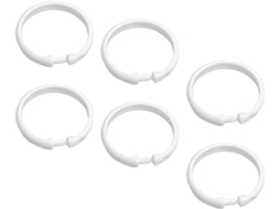 Conjunto De 36 Ganchos Redondos Plástico Branco Para Cortina