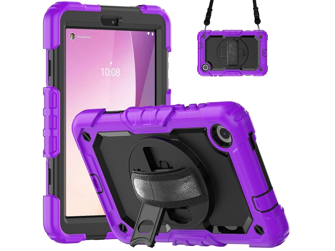 Capa Híbrida De Silicone Para Tablet Lenovo Tab M8 De 4ª Geração Com Alça De Ombro.