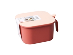 Conjunto de 2026 de 2 caixas quadradas para temperos com 4 recipientes e 4 compartimentos para pimenta, sal, açúcar e condimentos, rosa e azul.