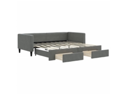 Daybed With Trundle, Daybeds With Trundles Vidaxl Cinzeto Tecido (90 X 190 Cm)
