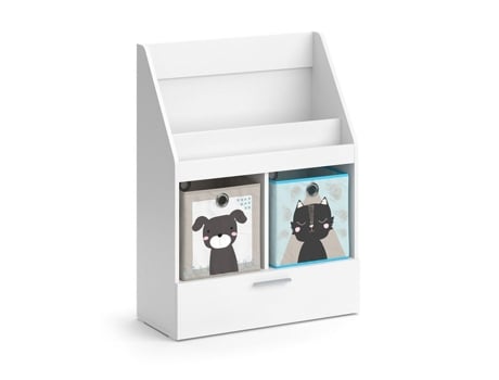Estante infantil Vicco Luigi, Branca, 72 x 96,2 cm com gaveta e 2 caixas dobráveis opt.3