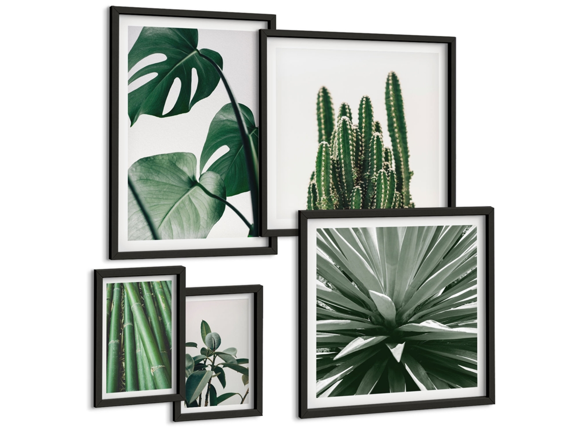Conjunto De Pinturas Plantas Tropicais Verdes Para Interiores Espelharte (5 Peças)