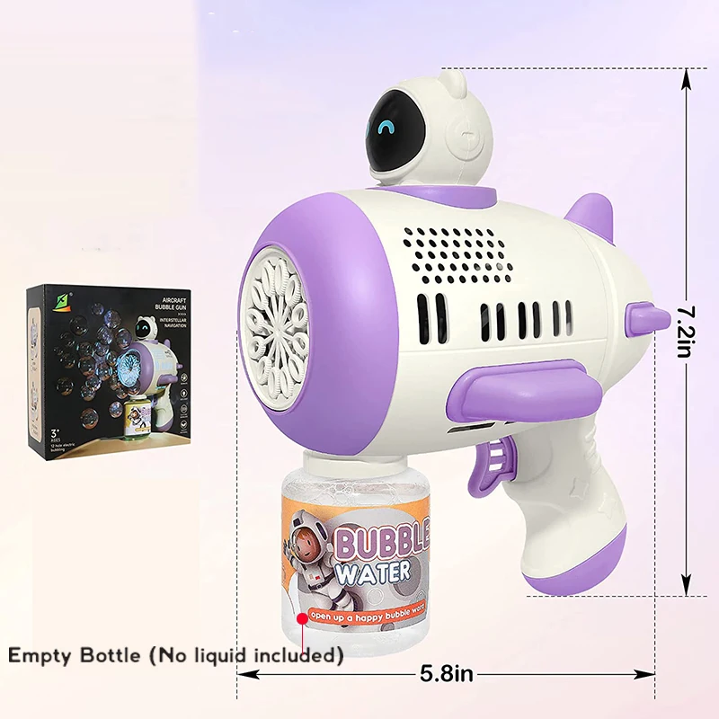 (roxo) Máquina Automática De Bolhas De Sabão, Pistola De Bolhas, Lançador De Foguetes, Máquina De Bolhas, Máquina De Fazer Bolhas De Sabão