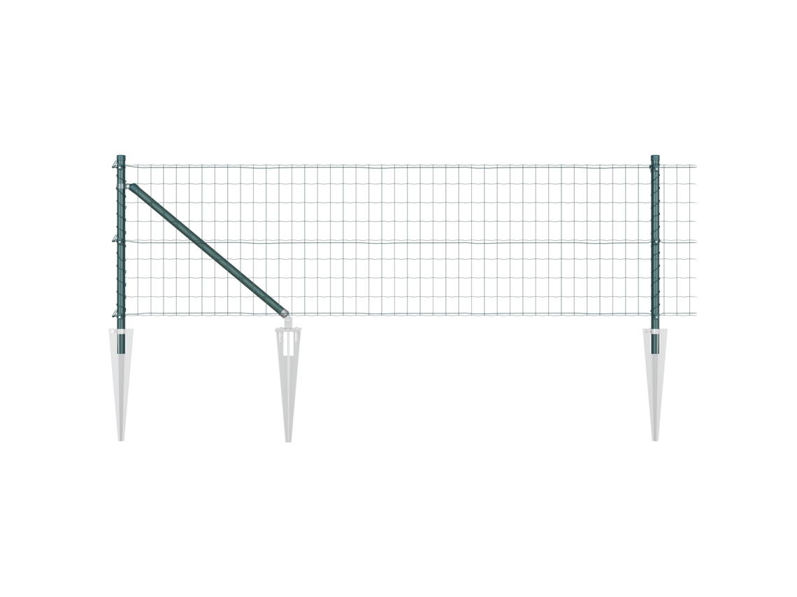 Conjunto 1 Cerca Externa Vidaxl Verde Aço (25 X 0,4 M)