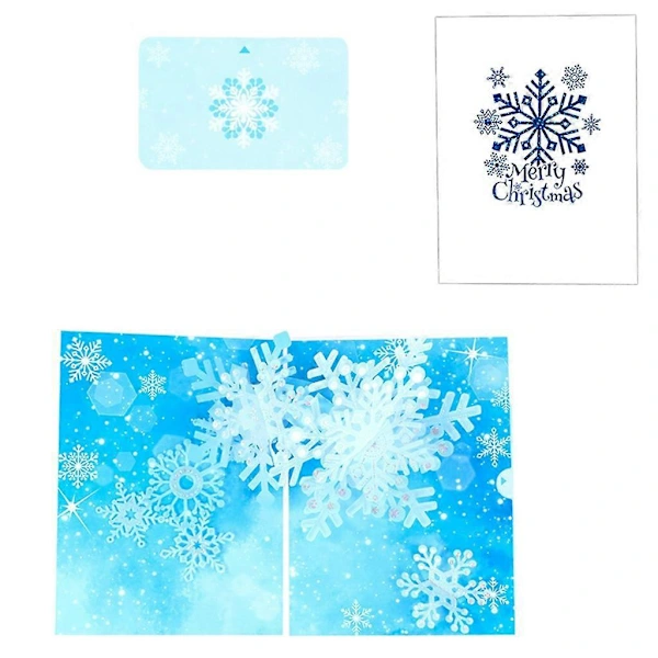 /ea/cartão De Natal Com Floco De Neve 3d E Prato De Papel Com Envelope Cartão Postal Aquaforge