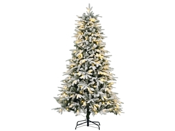 Árvore De Natal Artificial, Com Neve E Luzes Led, 180 Cm, Verde E Branca