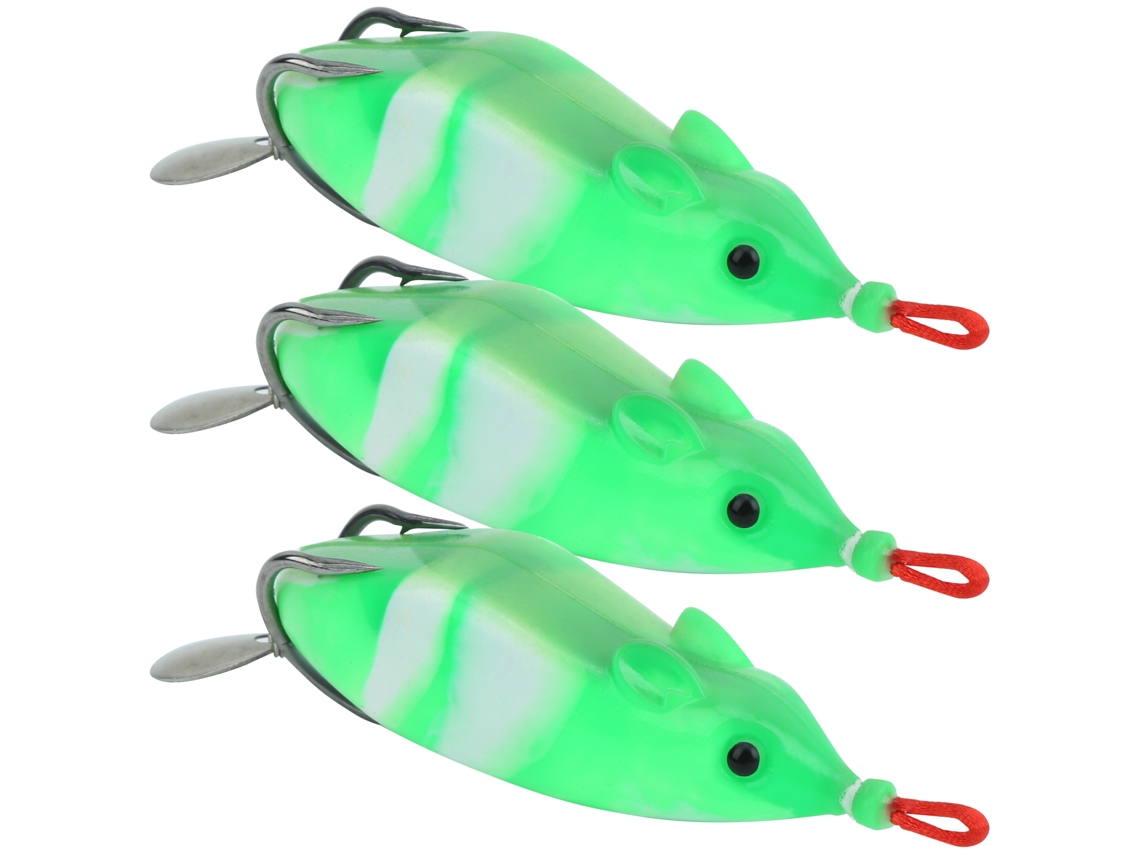 Anub 3pcs Isca Artificial Soft Snakehead 7cm 55g Lure Bait de Pesca com Strass para Pesca
