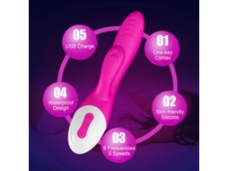 Vibrador Para Mulher 8 Frequências 5 Velocidades Função De Aquecimento Silicone Suave