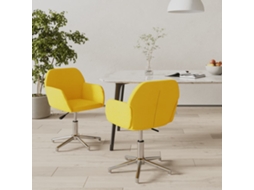Vidaxl Cadeiras De Jantar Giratórias 2 Pcs Tecido Amarelo Mostarda