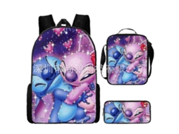 Mochila Escolar De Três Peças Do Stitch, Estilo Anime