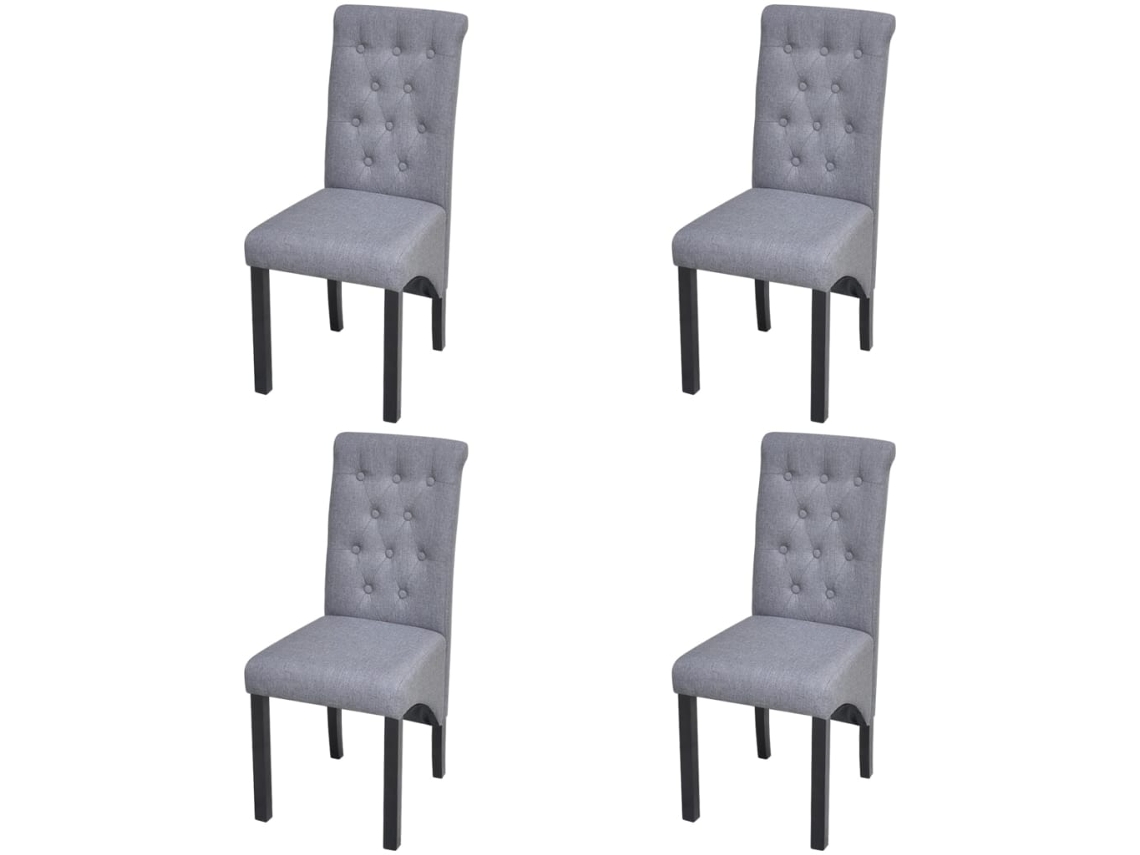 Conjunto 4 Cadeira De Jantar Vidaxl Cinzeto Tecido (42 X 57 X 95 Cm)
