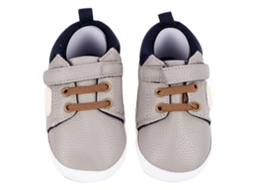 2pcs Sapatos de Caminhada Bebê Couro Pu Sola Macia Vintage Tpr Cinza Escuro 12
