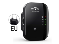Repetidor Wifi 4 Indicadores Luminosos Amplificador De Sinal Para Uso Doméstico Czhhmart Preto