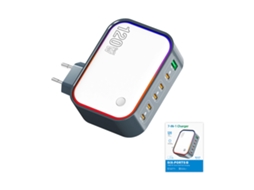Carregador EOOCOO (120w Multifuncional 6 Portas Tensão Larga 110 240v)