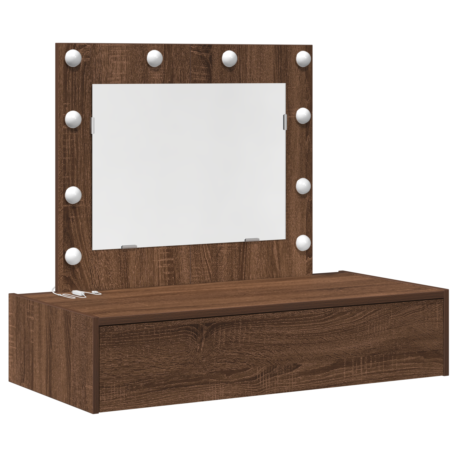 Conjunto 1 Mesa De Maquiagem Moderna Vidaxl Castanho Derivados De Madeira (83 X 40 X 70 Cm)