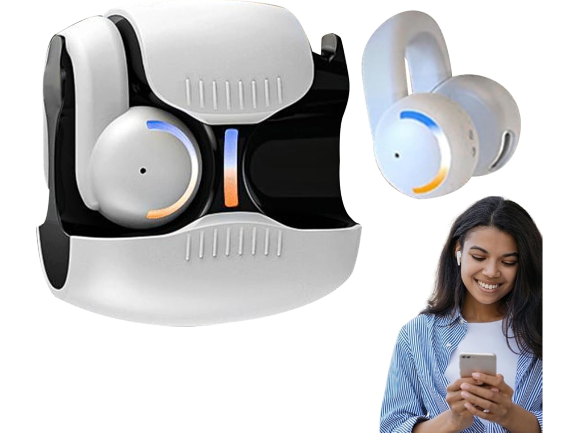 Fones De Ouvido Com Clipe Orelha, Leves, Sem Fio, Redução Ruído,