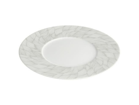 Prato de sobremesa - Branco - Folha - Porcelana - Diâmetro 23 cm - Peso 0,45 kg