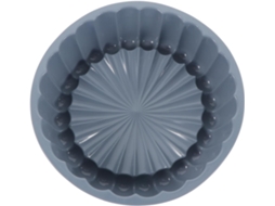 Forma de silicone flexível e transparente para fazer tigelas redondas.