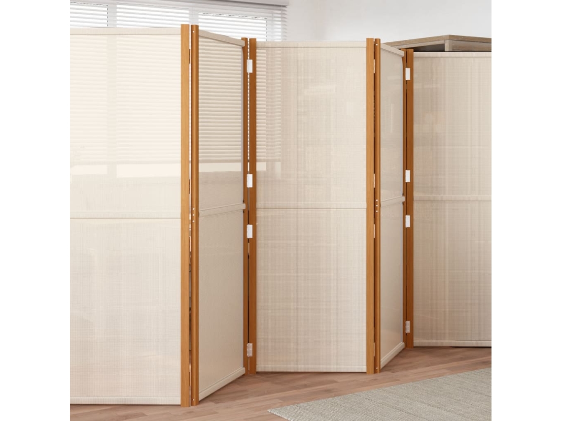Vidaxl Divisória/biombo Com 5 Painéis 350x180 Cm Branco Nata