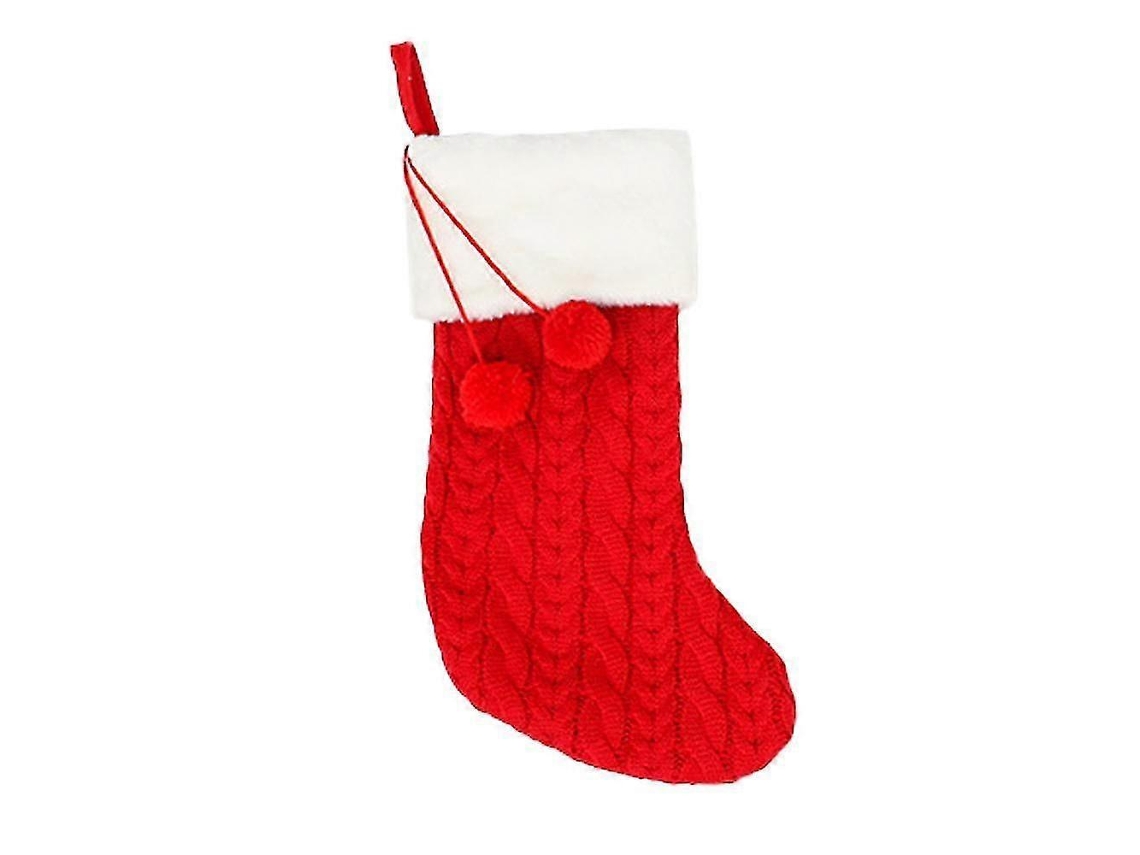Meia De Natal Com Pompons Fofos, Enfeite Para Rvore De Natal E Festas. Hengjian