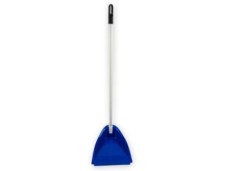 Pá De Lixo Dobrável Anti Tombamento Azul Com Bastão De Metal Scoa