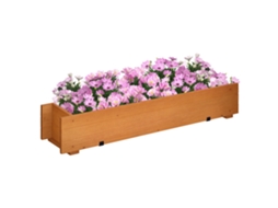 Jardineira de MARCA de madeira com ganchos de marrons 91x18x16,5cm