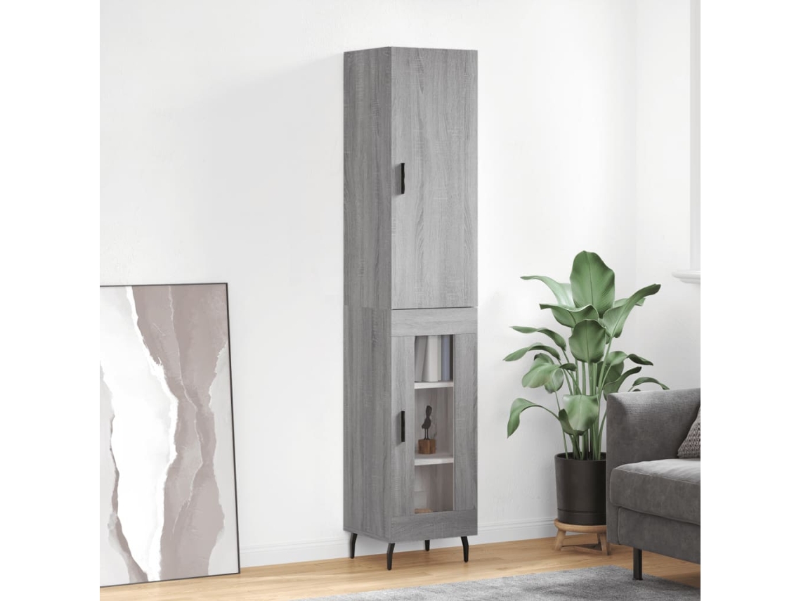 Armario alto 34,5x34x180 cm Madera procesada Gris Sonoma