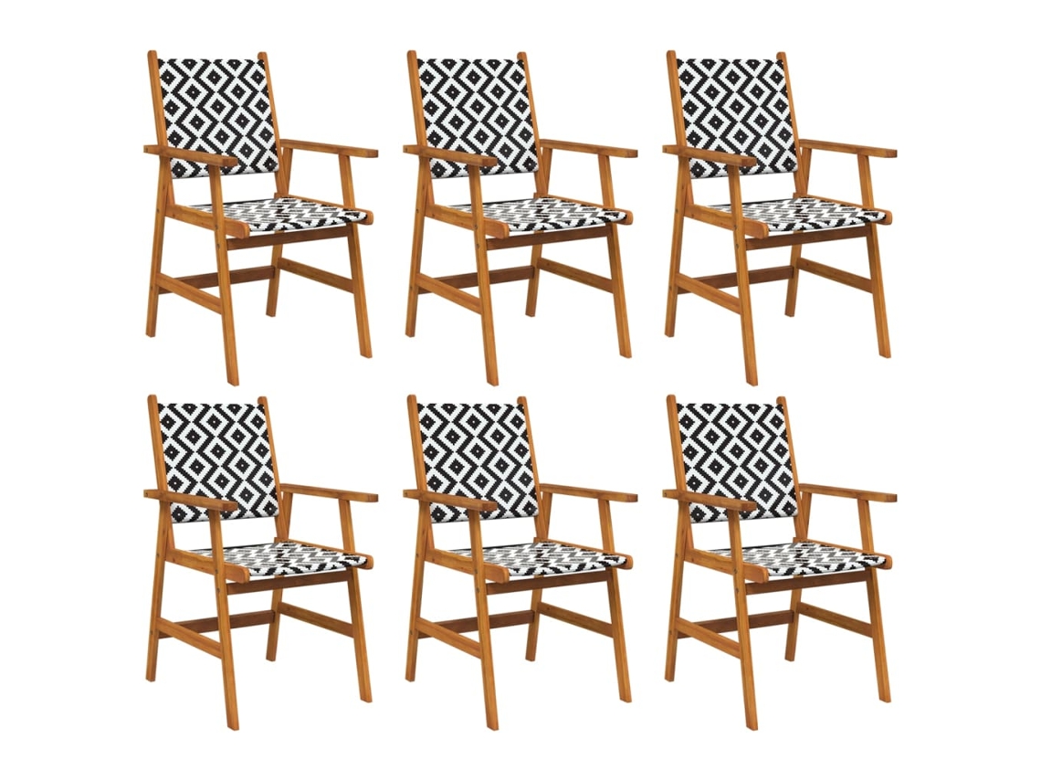 Cadeiras de Jardim 6 Pcs Madeira de Acácia Maciça MAISON EXCLUSIVE