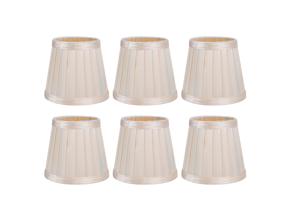 6pcs Abajur de Tecido para Lâmpada Pendente Chandelier Parede E14 Moderno Simples S/MARCA