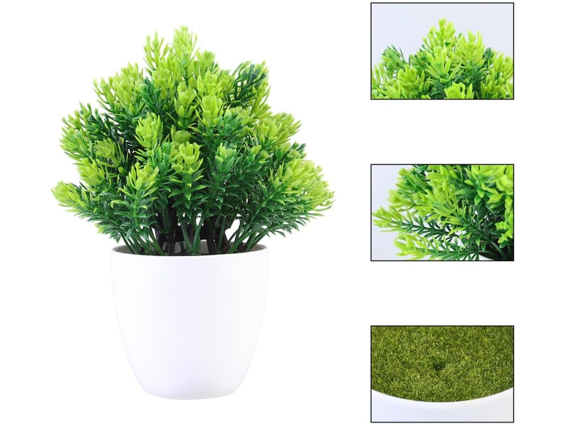 Bonsai Artificial de Pinheiro para Decoração Mesa, com Vaso Plástico, Ideal Sala Estar e Escritório. CHABERLU
