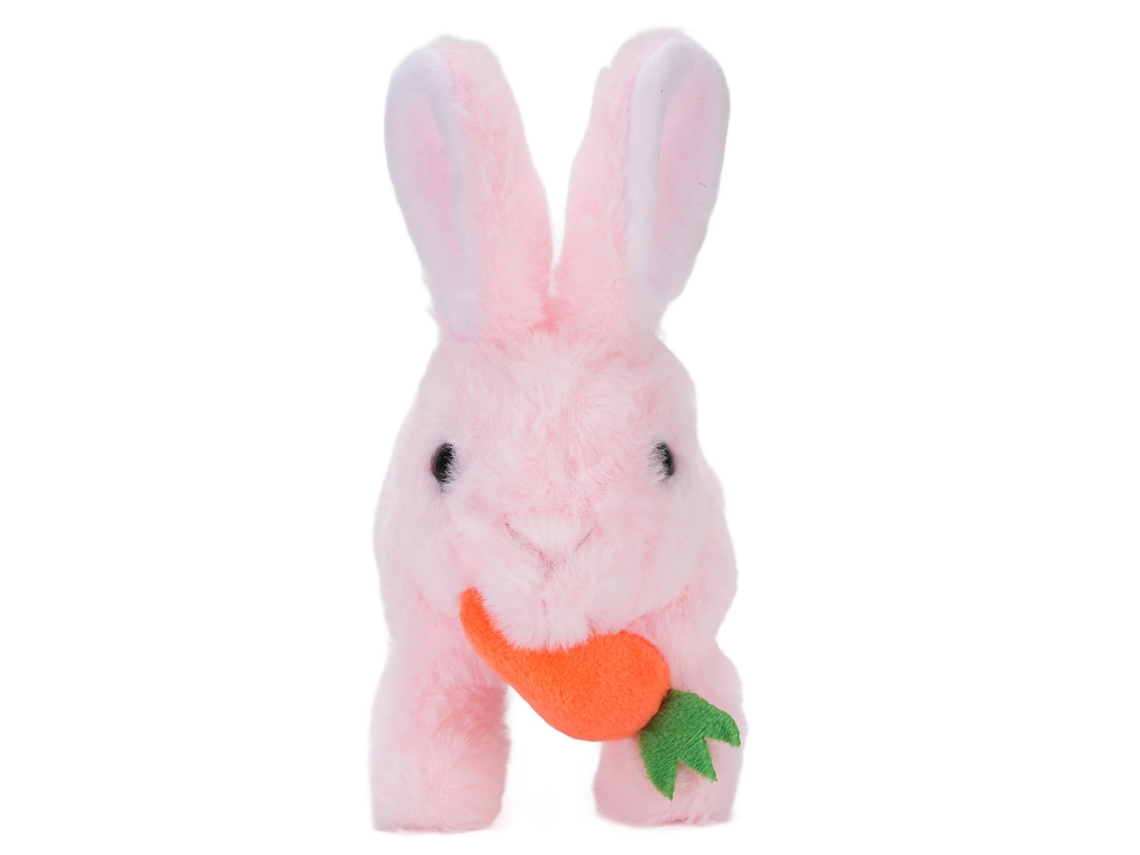 Ats juguete Conejo Peluche Realista Conejo Eléctrico Saltarín para Niños Interacción Padre hijo Rosa