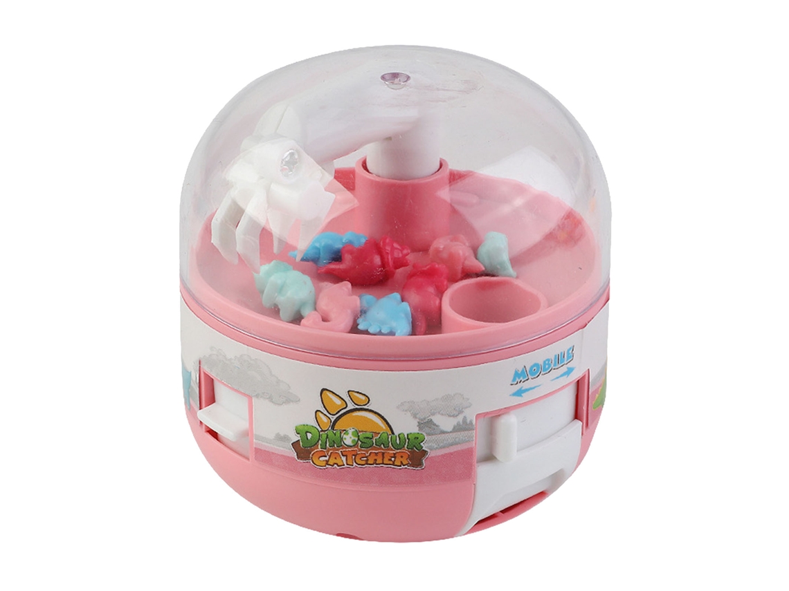 Ats brinquedo Máquina de Agarrar Bonecas Mini para Crianças Coordenação Elétrica Dinossauro Rosa