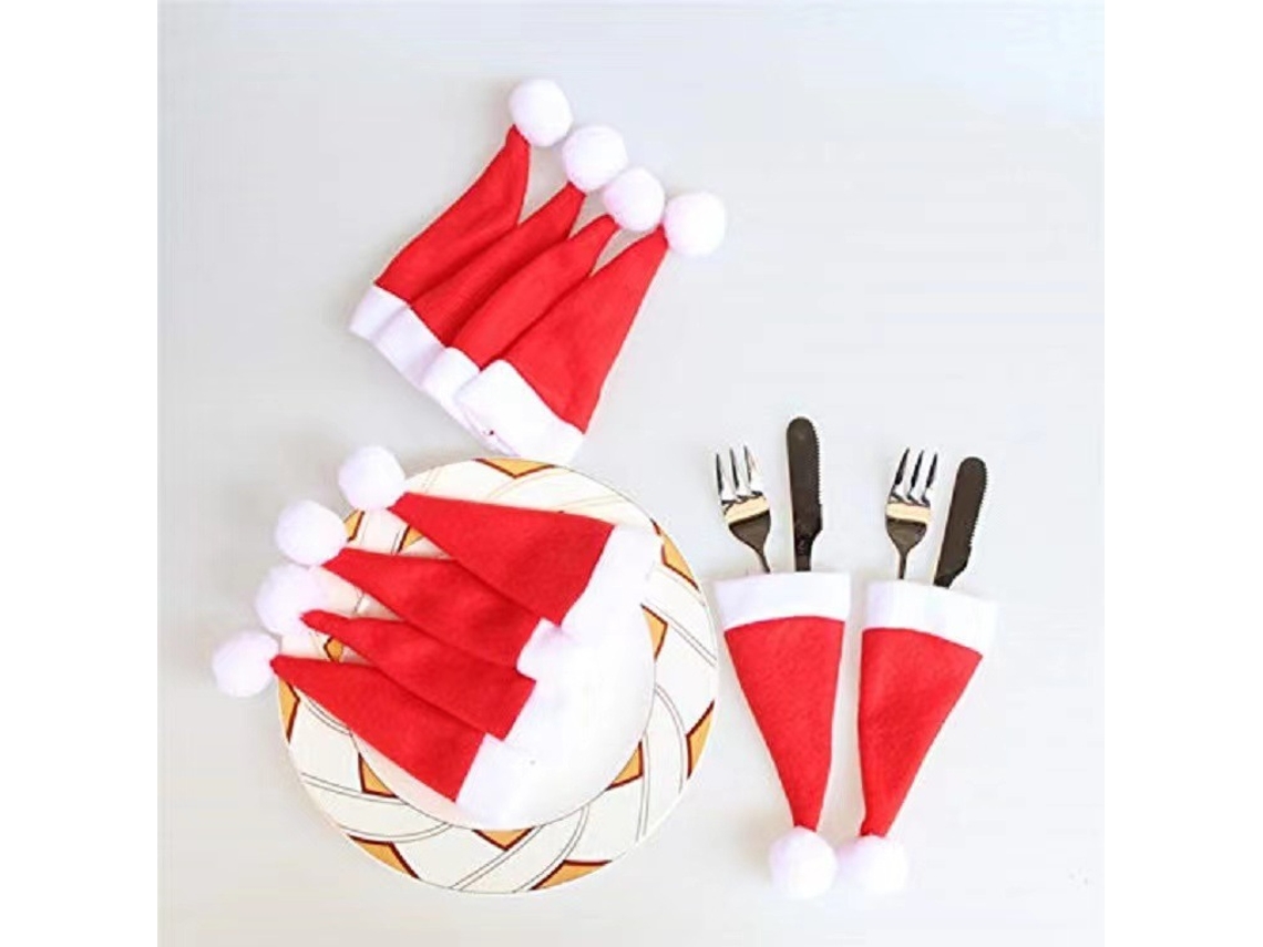 Conjunto De 36 Porta-talheres Papai Noel Vermelho Para Decoração Natal*