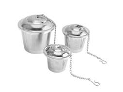 Infusor De Chá Aço Inoxidável 3 Peças Micro Malha Ideal Para Infusão Folhas Soltas, Ervas E Especiarias. Aquaforge